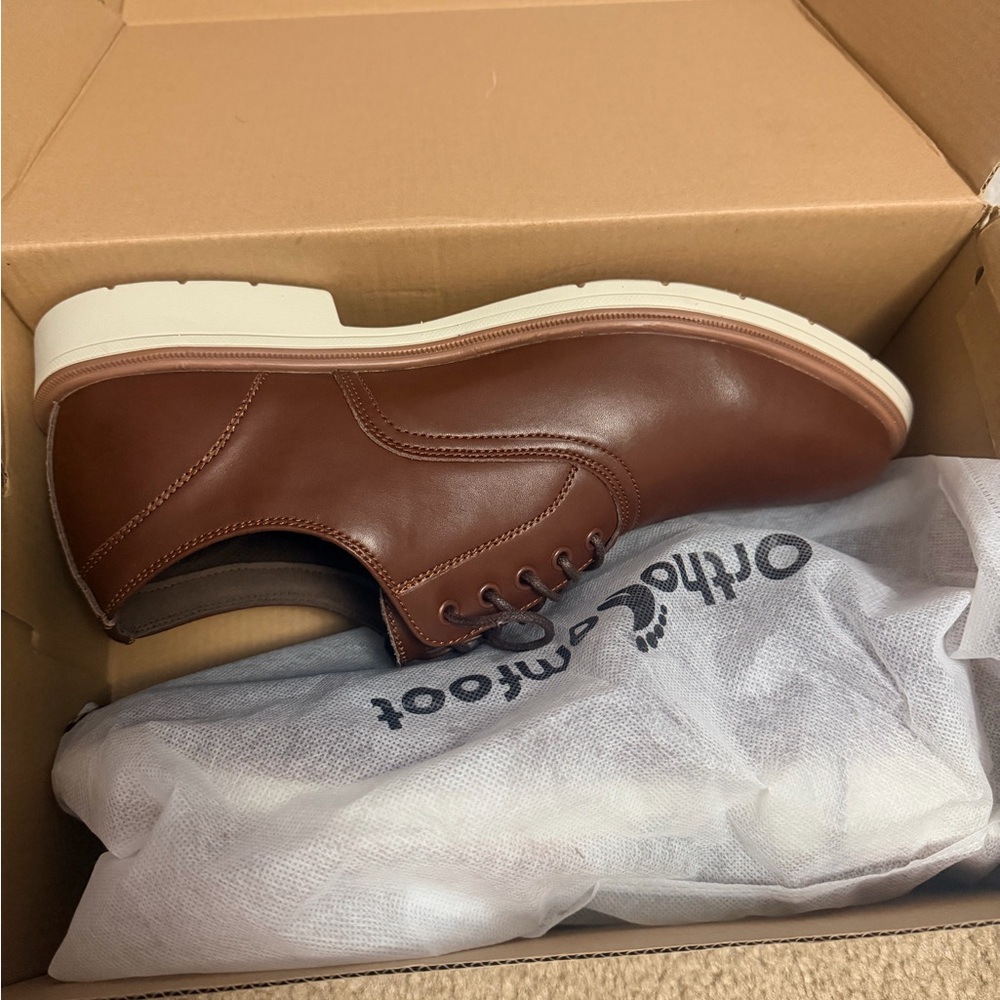 New-Orthopedic Leather Dress Shoes: Arch Support Plantar Fasciitis Walking - Picture 12 of 12